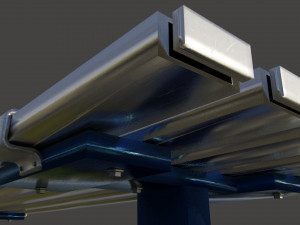 bench clean and rusted metal Modèle 3D