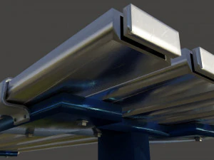 bench clean and rusted metal 3D Model