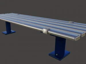 bench clean and rusted metal 3D Model