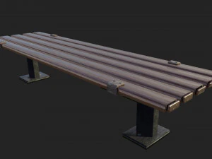 bench clean and rusted metal 3D Model