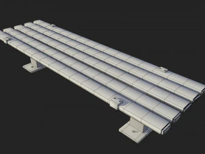 bench clean and rusted metal 3D Model