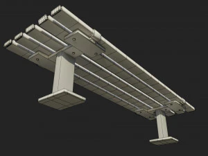 bench clean and rusted metal 3D Model