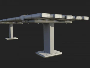 bench clean and rusted metal 3D Model