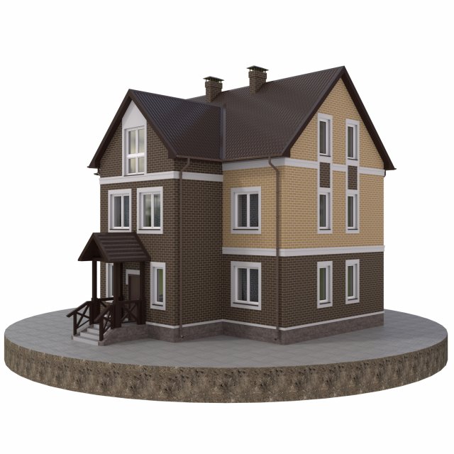 residential house bp-1 Modèle 3D .c4d .max .obj .3ds .fbx .stl .blend 