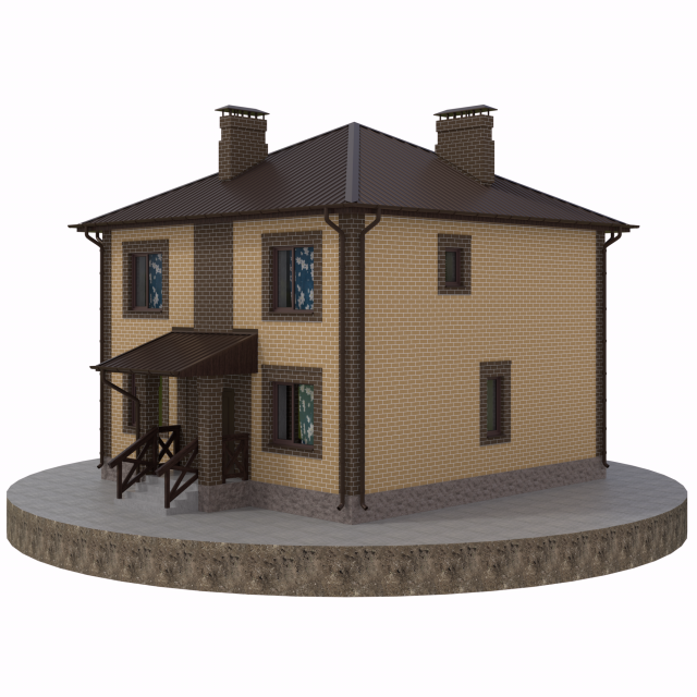 residential house bp-2 3D 模型 .c4d .max .obj .3ds .fbx .stl .blend 