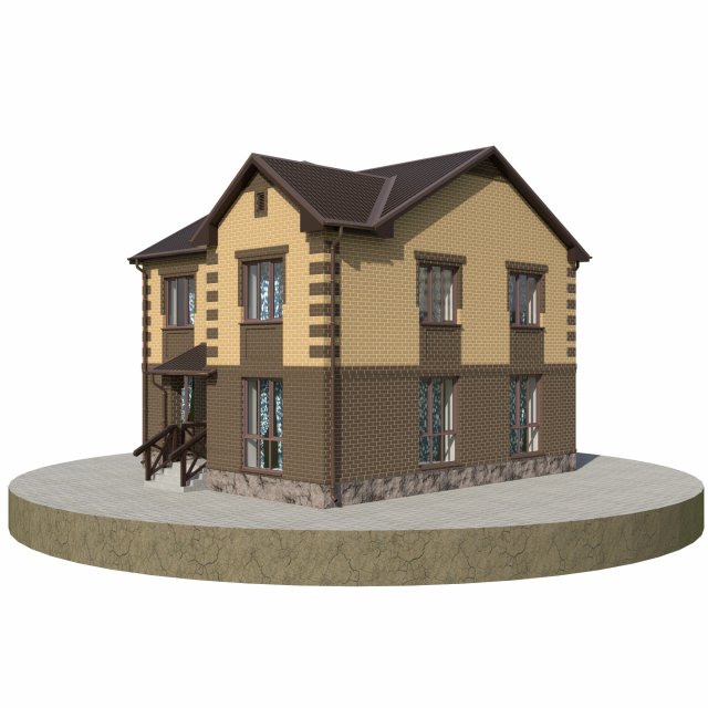 residential house bp-3 3D Model .c4d .max .obj .3ds .fbx .stl .blend 