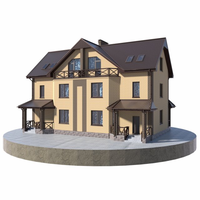 residential townhouse bp-4 Model 3D .c4d .max .obj .3ds .fbx .stl .blend 