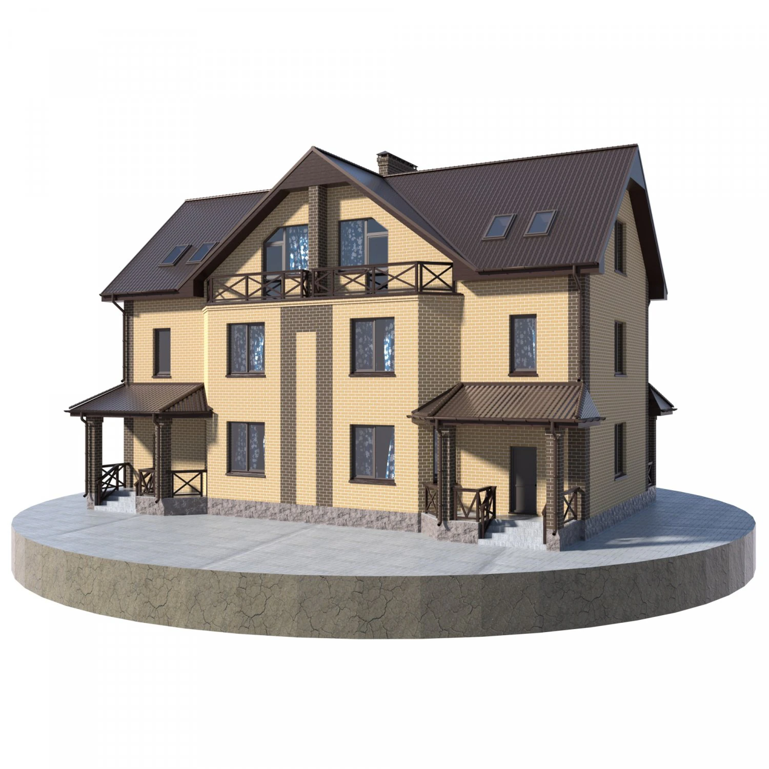 residential townhouse bp-4 3D Model .c4d .max .obj .3ds .fbx .stl .blend 