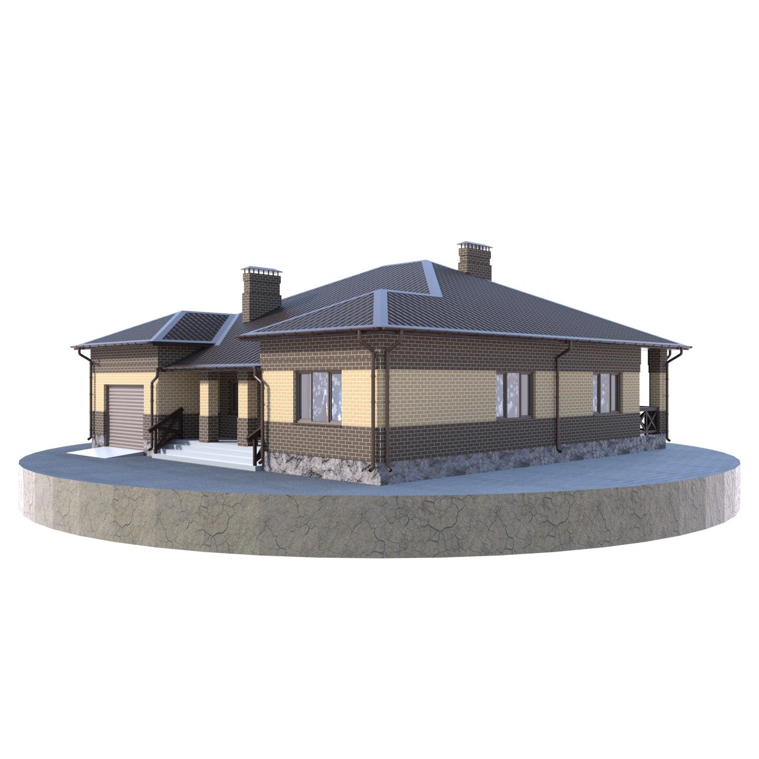 residential house bp-6 3D Model .c4d .max .obj .3ds .fbx .stl .blend 