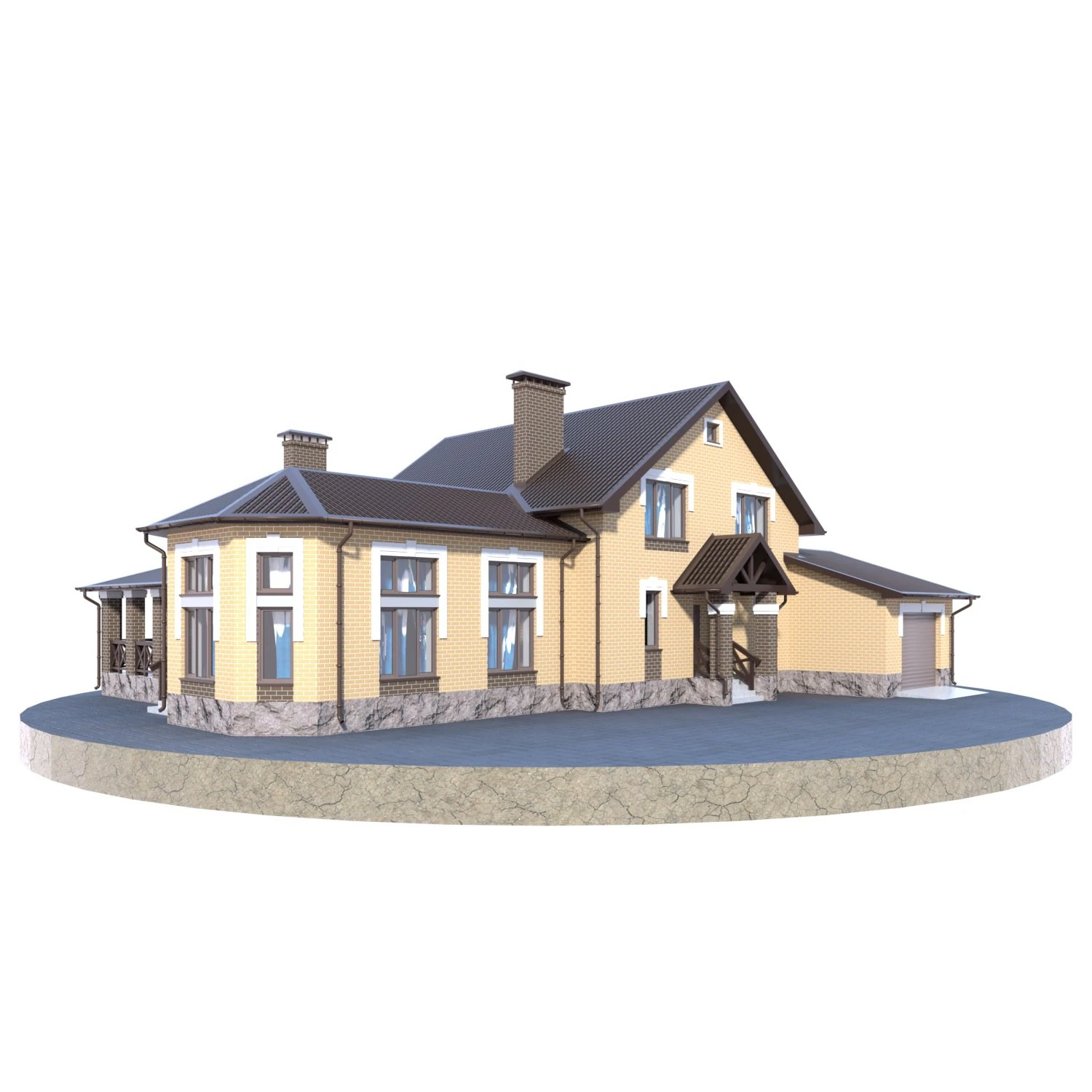 residential house bp-7 3D Model .c4d .max .obj .3ds .fbx .stl .blend