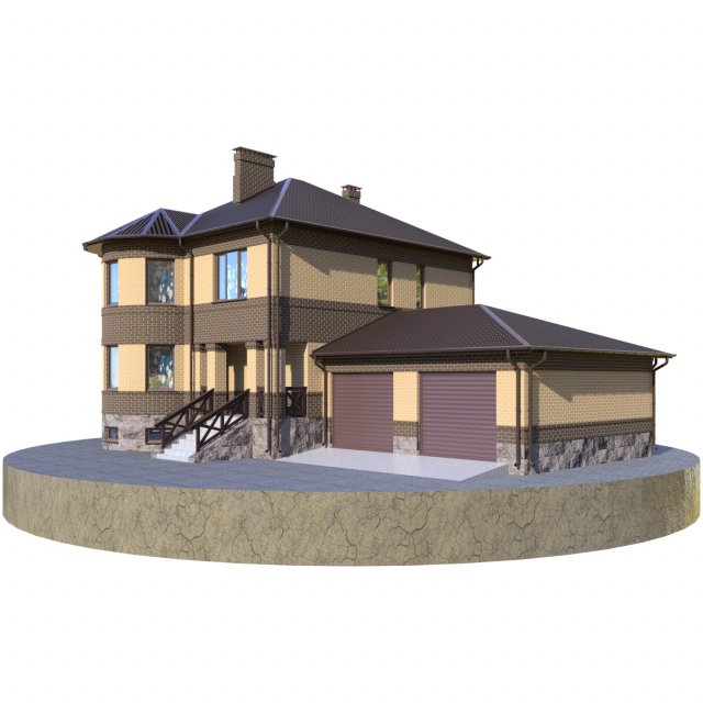 residential house bp-8 Modello 3D .c4d .max .obj .3ds .fbx .stl .blend 