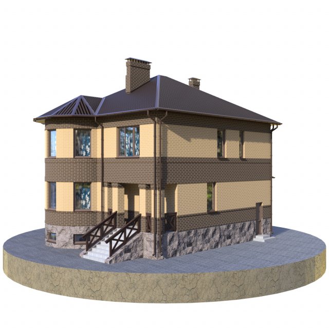 residential house bp-9 Model 3D .c4d .max .obj .3ds .fbx .stl .blend