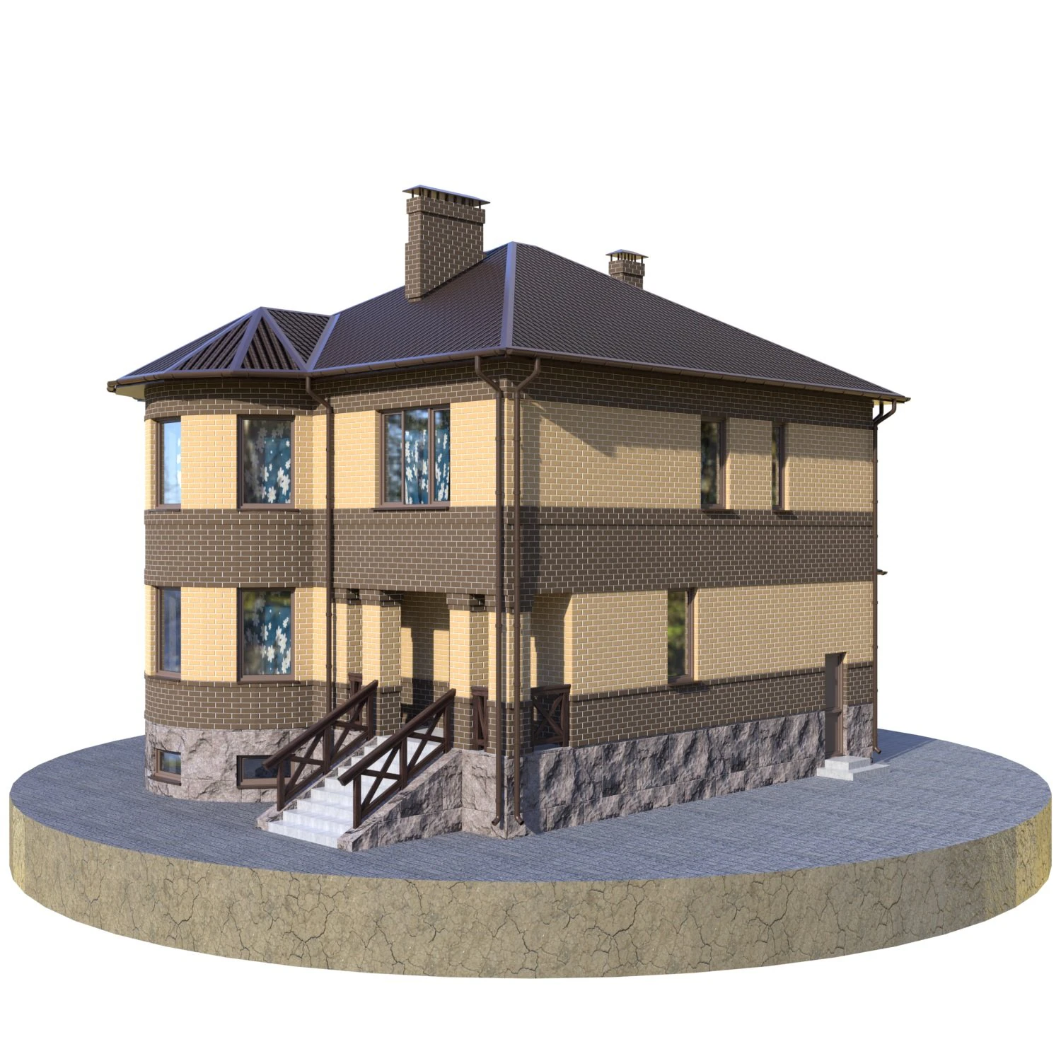 residential house bp-9 3D Model .c4d .max .obj .3ds .fbx .stl .blend