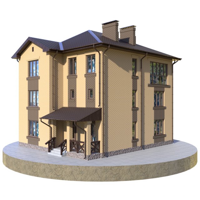 residential house bp-10 Modèle 3D .c4d .max .obj .3ds .fbx .stl .blend 