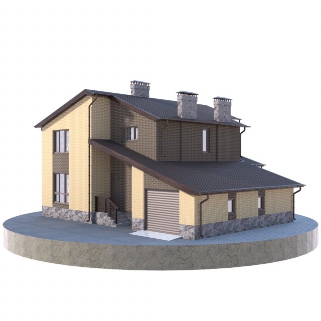 residential house bp-11 3D Model .c4d .max .obj .3ds .fbx .stl .blend 