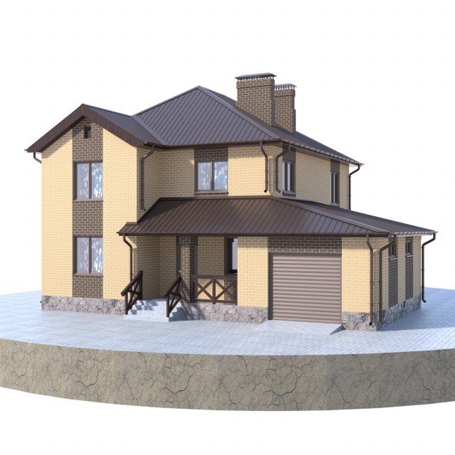 residential house bp-13 Model 3D .c4d .max .obj .3ds .fbx .stl .blend