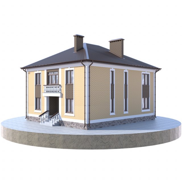 residential house bp-14 3D Модель .c4d .max .obj .3ds .fbx .stl .blend