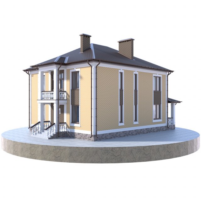 residential house bp-15 3D Модель .c4d .max .obj .3ds .fbx .stl .blend 