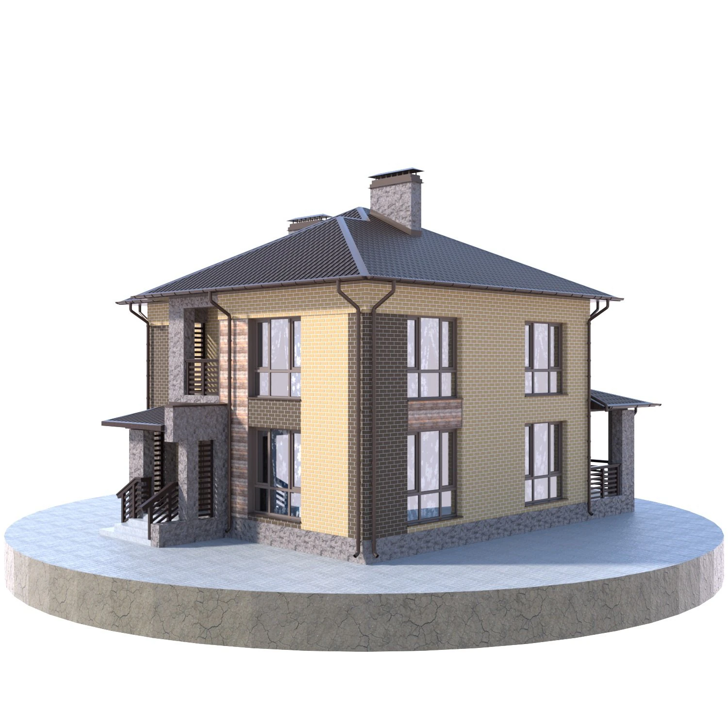 residential house bp-16 3D Model .c4d .max .obj .3ds .fbx .stl .blend