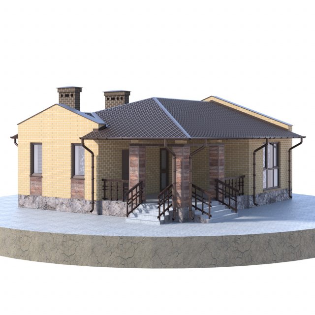 residential house bp-17 Model 3D .c4d .max .obj .3ds .fbx .stl .blend 