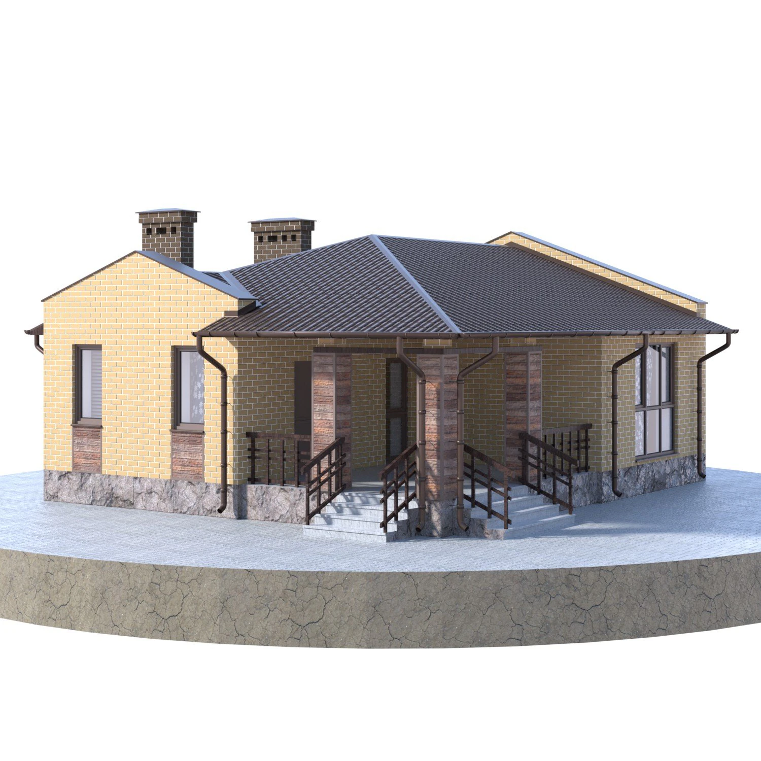 residential house bp-17 3D Model .c4d .max .obj .3ds .fbx .stl .blend