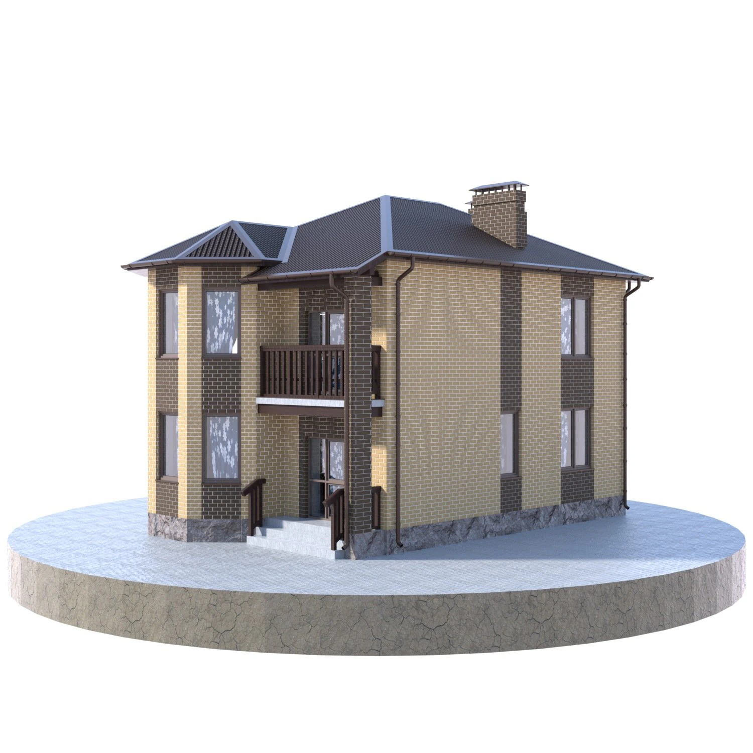 residential house bp-18 3D Model .c4d .max .obj .3ds .fbx .stl .blend