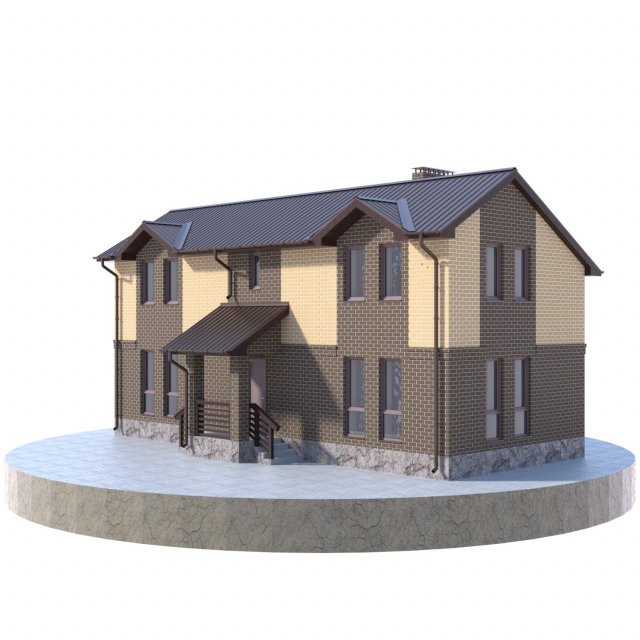 residential house bp-19 Model 3D .c4d .max .obj .3ds .fbx .stl .blend