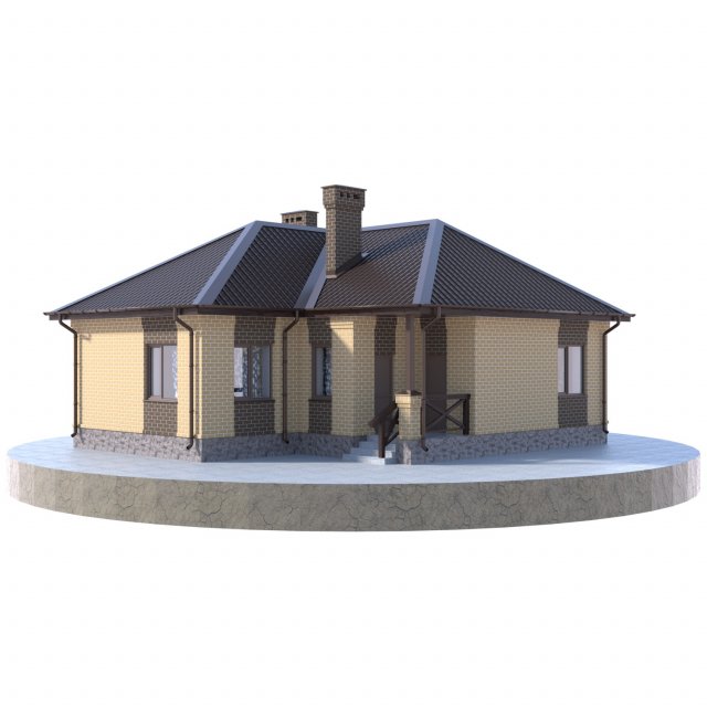 residential house bp-20 3D Модель .c4d .max .obj .3ds .fbx .stl .blend 