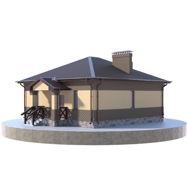 residential house bp-23 3D Model .c4d .max .obj .3ds .fbx .stl .blend 
