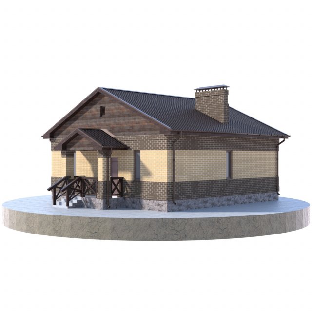 residential house bp-24 3D Model .c4d .max .obj .3ds .fbx .stl .blend 
