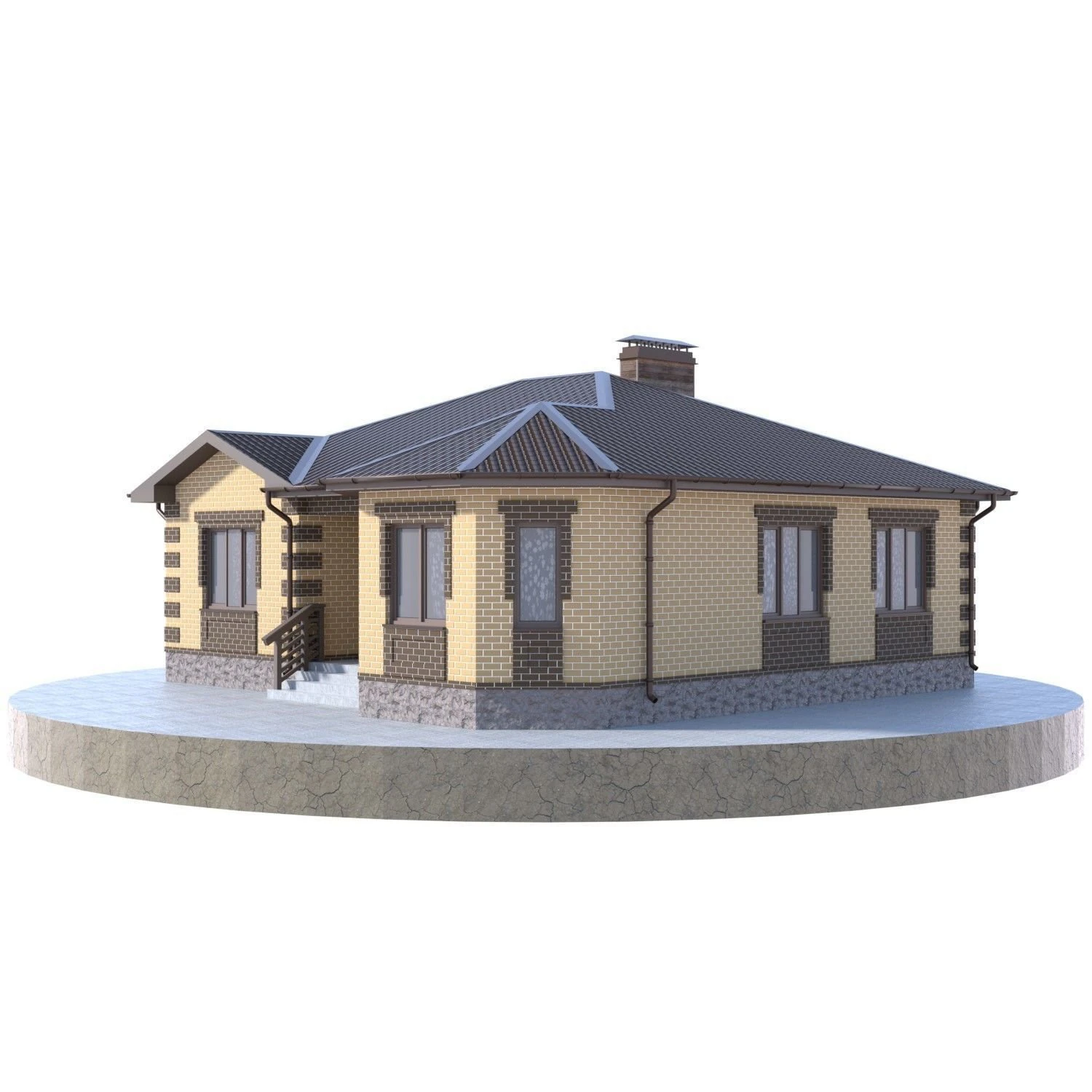 residential house bp-25 3D Model .c4d .max .obj .3ds .fbx .stl .blend 