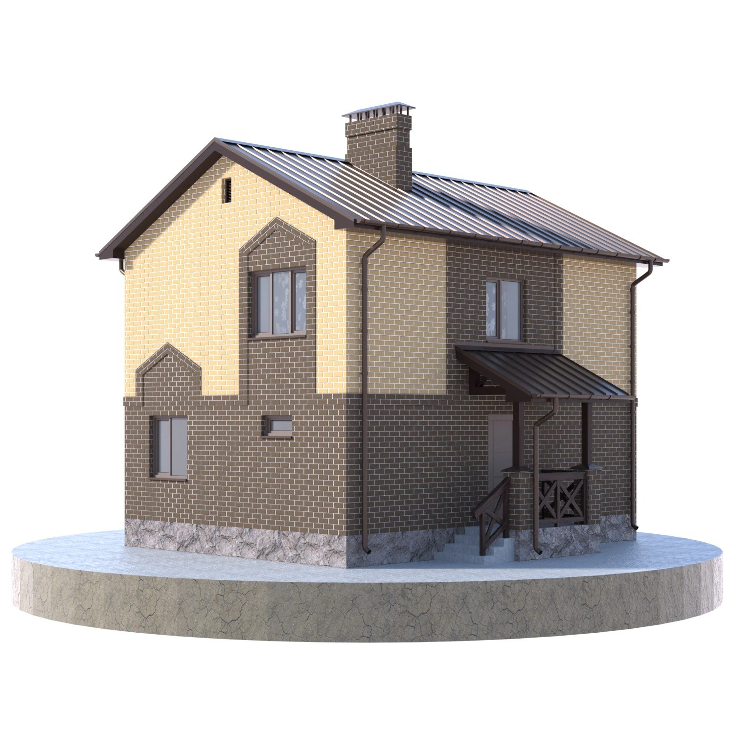 residential house bp-27 3D Model .c4d .max .obj .3ds .fbx .stl .blend 