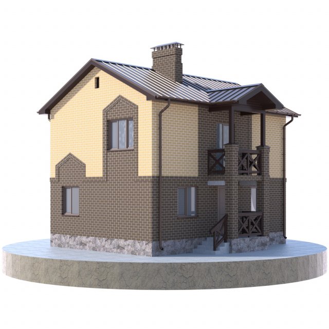residential house bp-28 Modello 3D .c4d .max .obj .3ds .fbx .stl .blend 