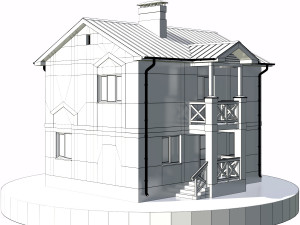 residential house bp-28 Modello 3D