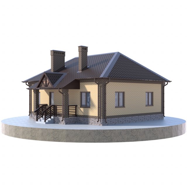 residential house bp-29 3D Model .c4d .max .obj .3ds .fbx .stl .blend 