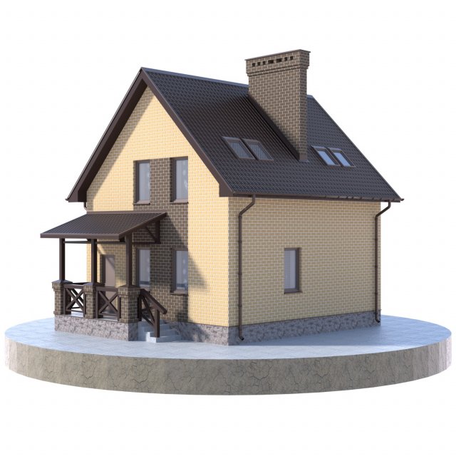 residential house bp-31 3D Model .c4d .max .obj .3ds .fbx .stl .blend 