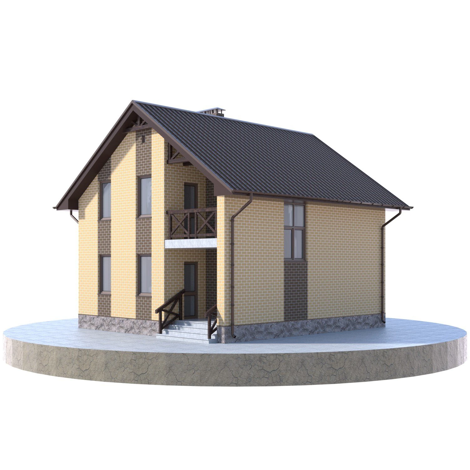 residential house bp-32 3D Model .c4d .max .obj .3ds .fbx .stl .blend