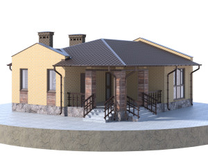 collection of 10 models of residential one-story houses 3D Модель