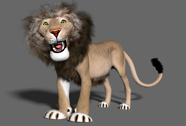 cartoon lion Modelo 3D .c4d .max .obj .3ds .fbx .stl .blend 