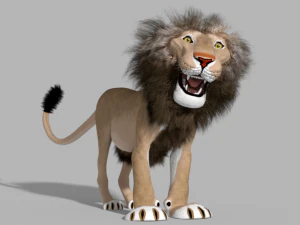 le&atilde;o dos desenhos animados Modelo 3D