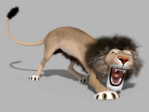 le&atilde;o dos desenhos animados Modelo 3D
