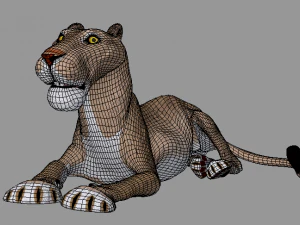 le&atilde;o dos desenhos animados Modelo 3D