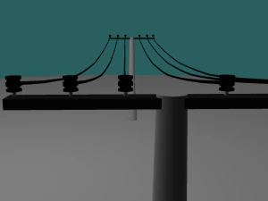 formiga de postes de metal elétrico Modelo 3D