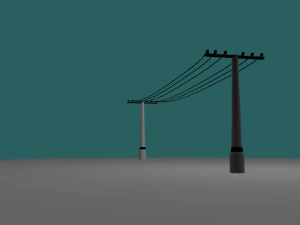 electric metal poles ant 3D Model