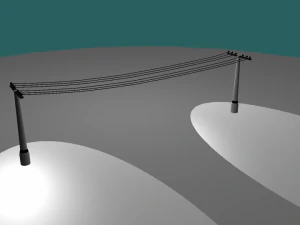 electric metal poles ant 3D Model