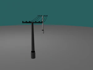 electric metal poles ant 3D Model