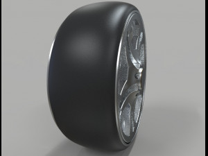 3d tyre and rim Modèle 3D