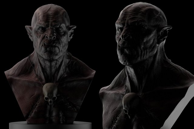 orc - uruk bust 3d print model 3D Принт Модель .c4d .max .obj .3ds .fbx .stl .blend 