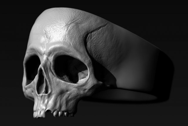 skull ring 3D Print Model .c4d .max .obj .3ds .fbx .stl .blend 