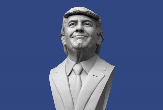 donald trump bust 3D Print Model .c4d .max .obj .3ds .fbx .stl .blend 
